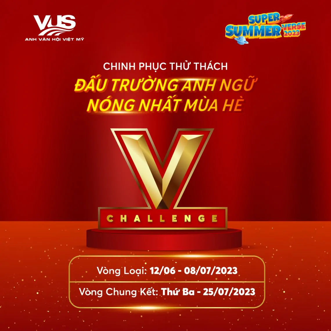 [Hà Nội] V-Challenge 2023: Thể hiện năng lực ngôn ngữ - chinh phục đấu trường Anh ngữ hot nhất mùa hè tại VUS!