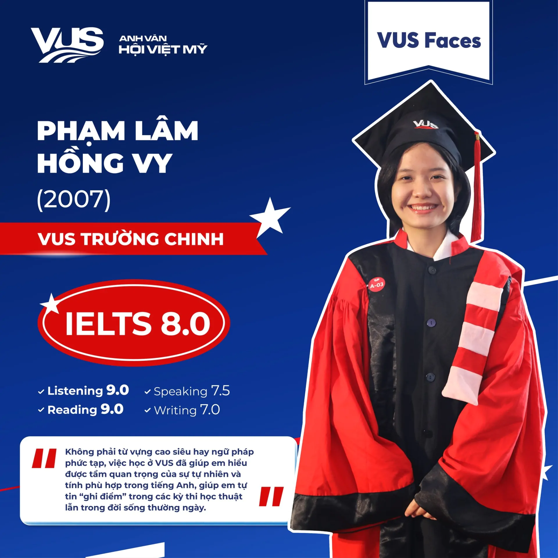 [VUS Faces] Phạm Lâm Hồng Vy - Từ  “Con Chưa Rõ Mình Muốn Gì” Đến “Chiến Thần” IELTS Tự Tin Theo Đuổi Ước Mơ Du Học Úc