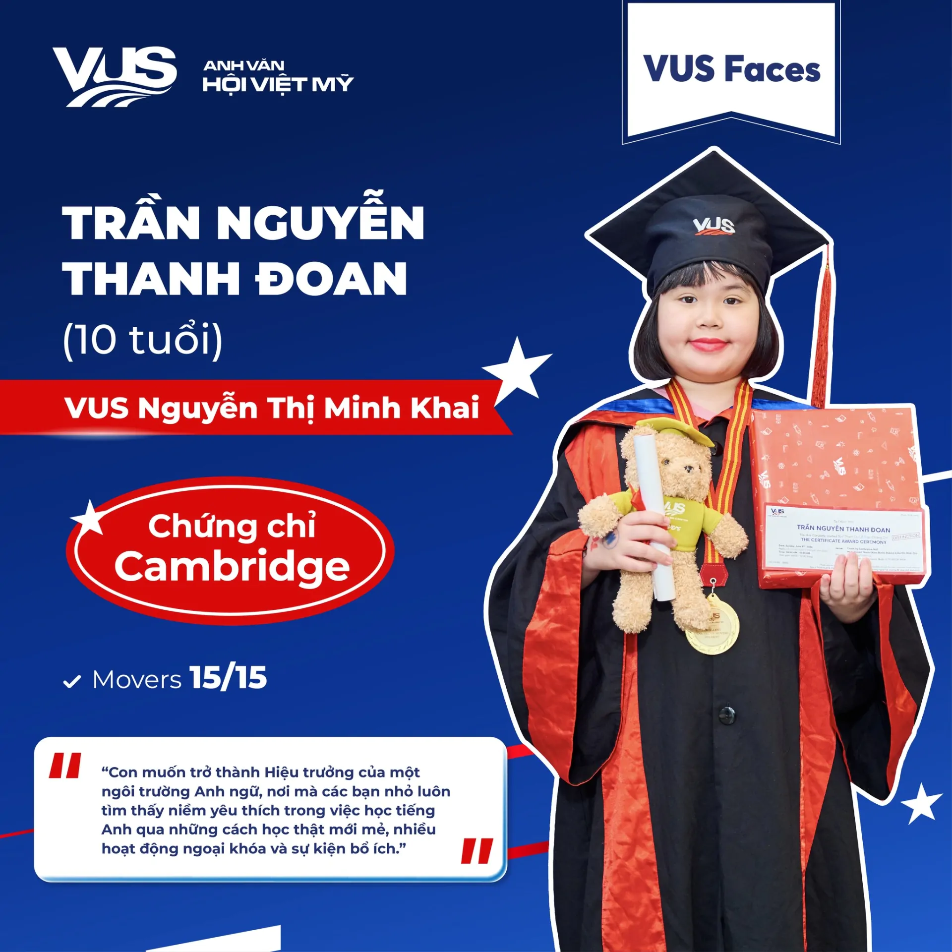 [VUS Faces] Cô Hiệu Trưởng Tương Lai Thích Ca Hát Và Đi Du Lịch Khắp 5 Châu 