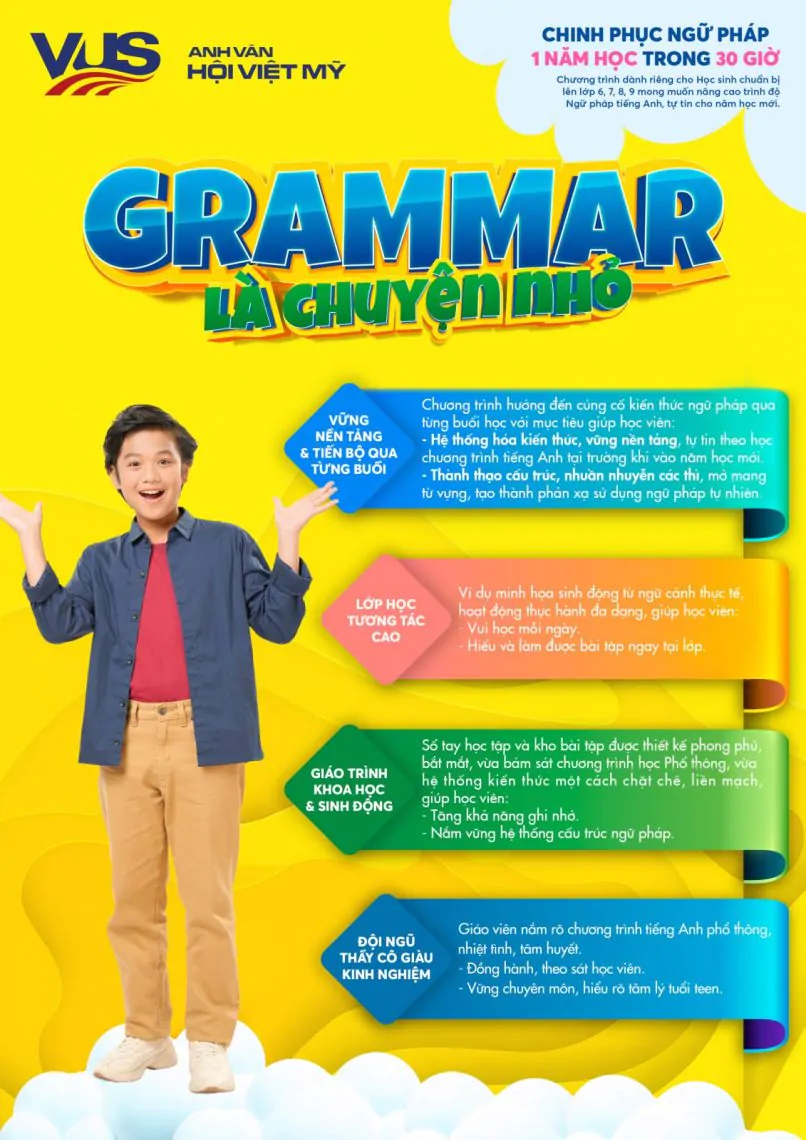 Grammar là chuyện nhỏ - Khóa học hè rèn kỹ năng tiếng Anh trong 30 giờ của VUS