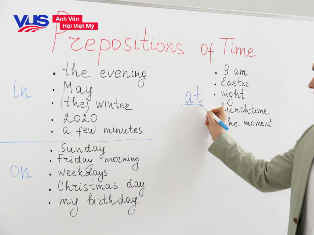 Cách sử dụng in, on, at cho thời gian (ngày, tháng, năm)