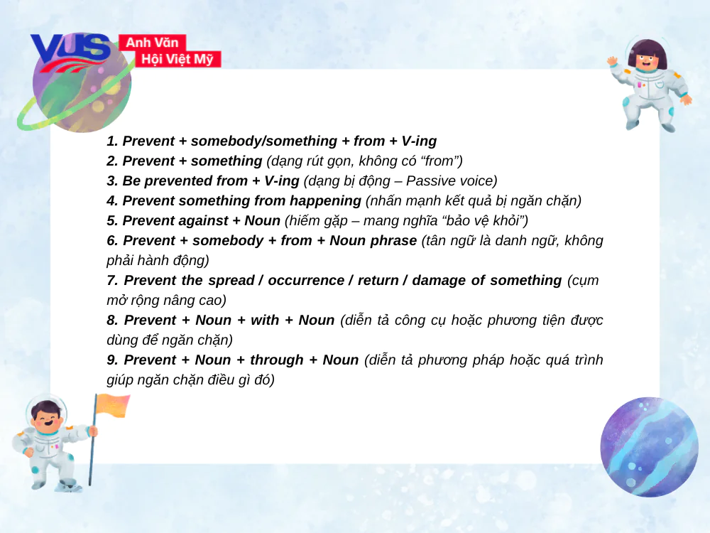 Prevent đi với giới từ gì? Các cấu trúc Prevent với cách dùng chi tiết