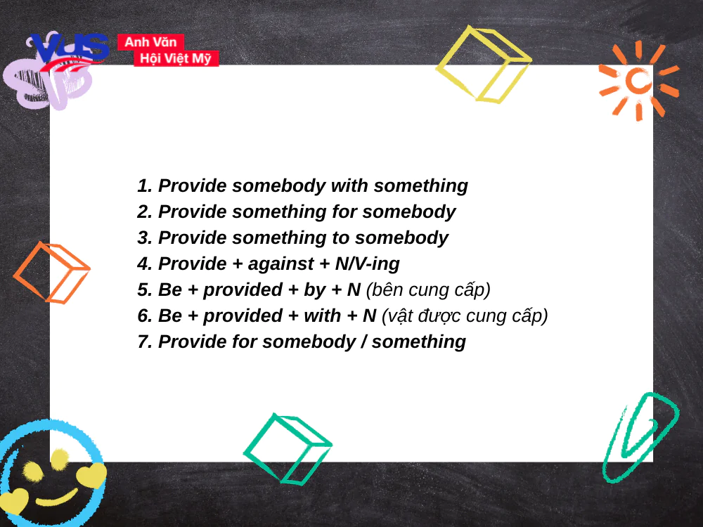 Provide đi với giới từ gì? Các cấu trúc Provide thường gặp và cách dùng chi tiết