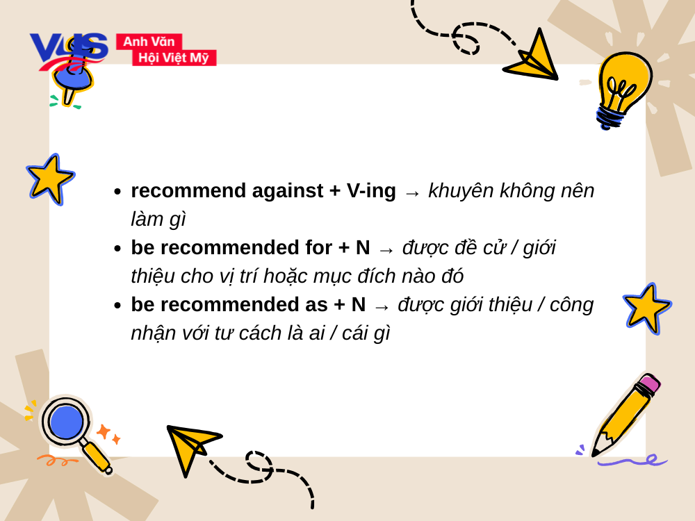 Recommend đi với giới từ gì?
