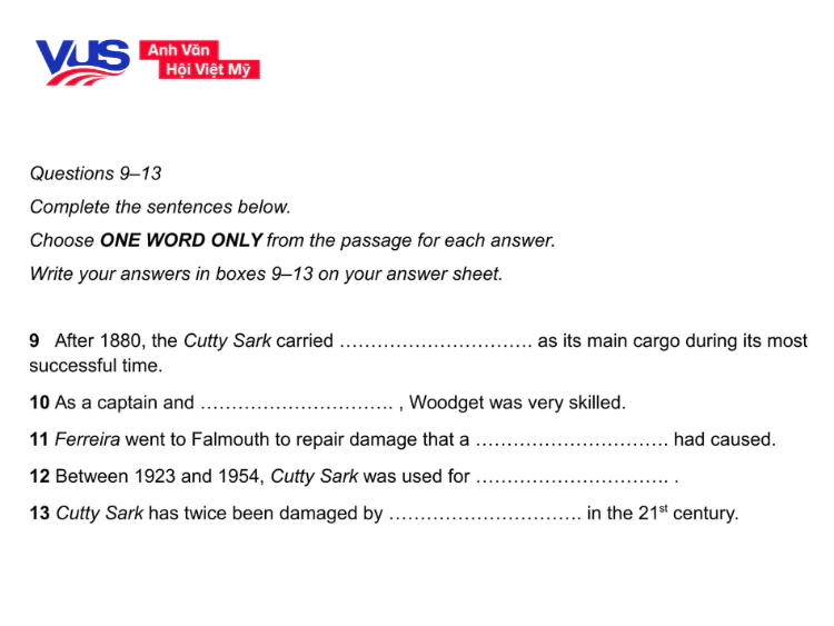 Tip làm bài Reading IELTS: Dạng bài Sentence Completion