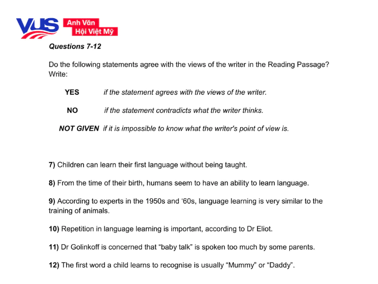 Tip làm bài Reading IELTS: Dạng bài Yes / No / Not Given