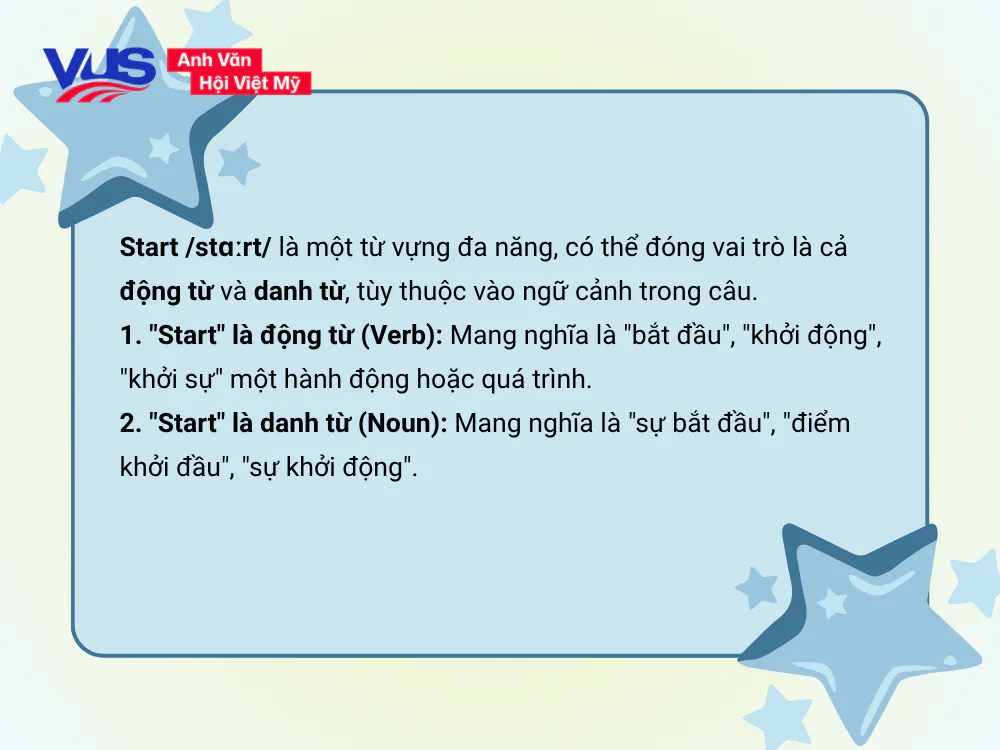 Start là gì? Nghĩa và cách dùng trong tiếng Anh