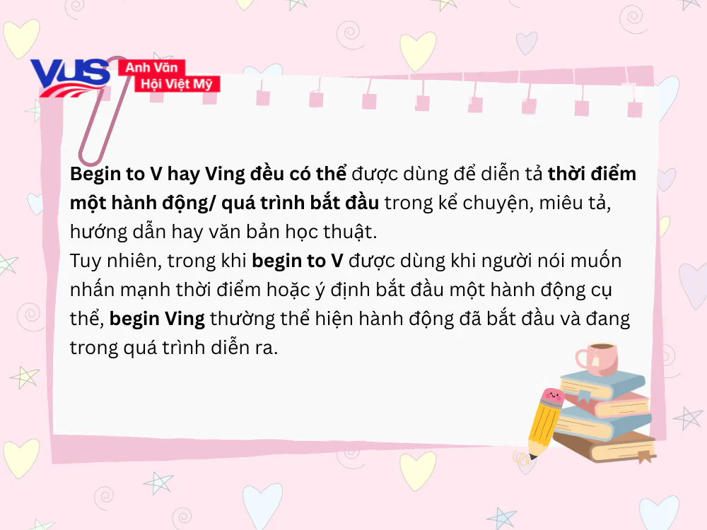 Begin to V hay Ving? Quy tắc và ngữ cảnh sử dụng