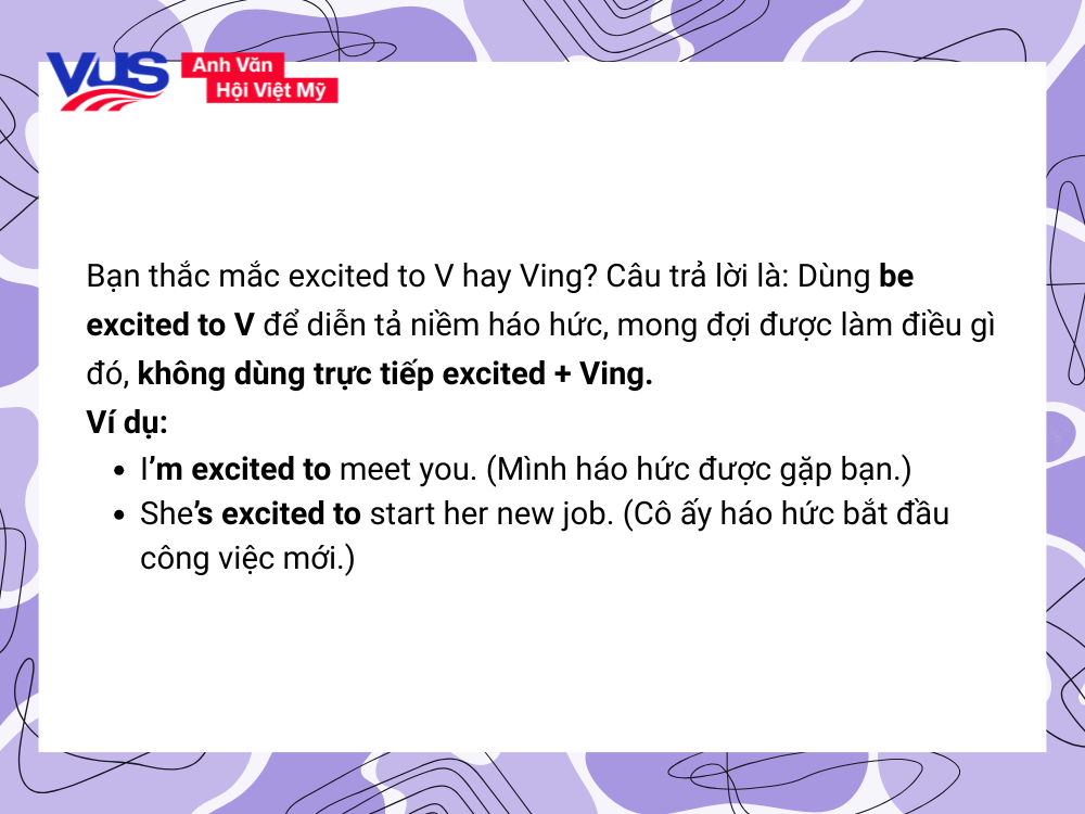 Excited to V hay Ving? 