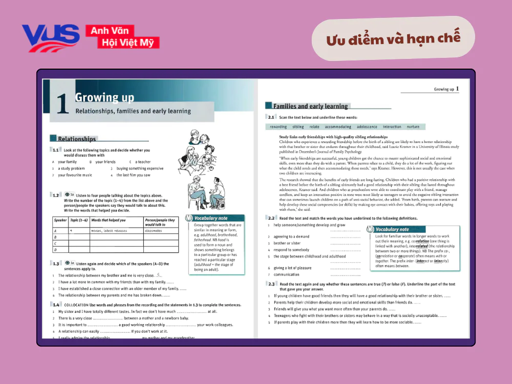 Ưu điểm v&agrave; hạn chế của cuốn Cambridge Vocabulary for IELTS