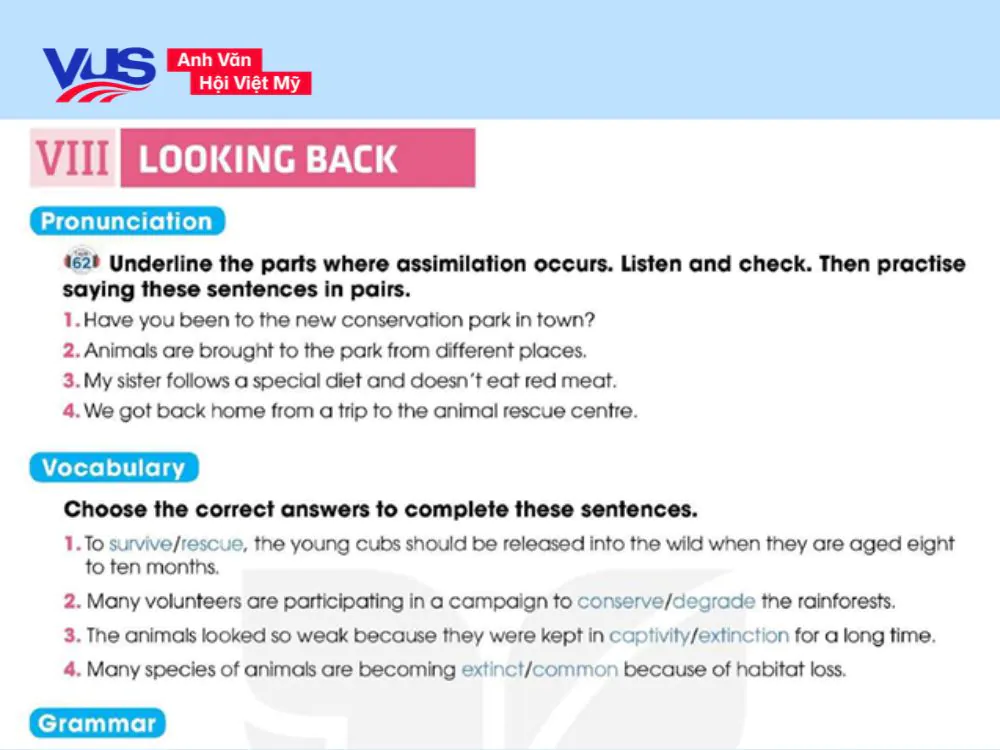 Soạn tiếng Anh 12 Unit 8 - Looking Back