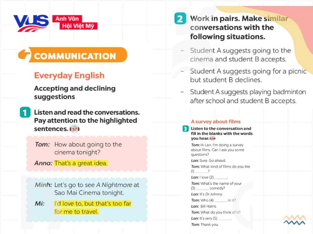 Soạn tiếng Anh 7 Unit 8 Communication