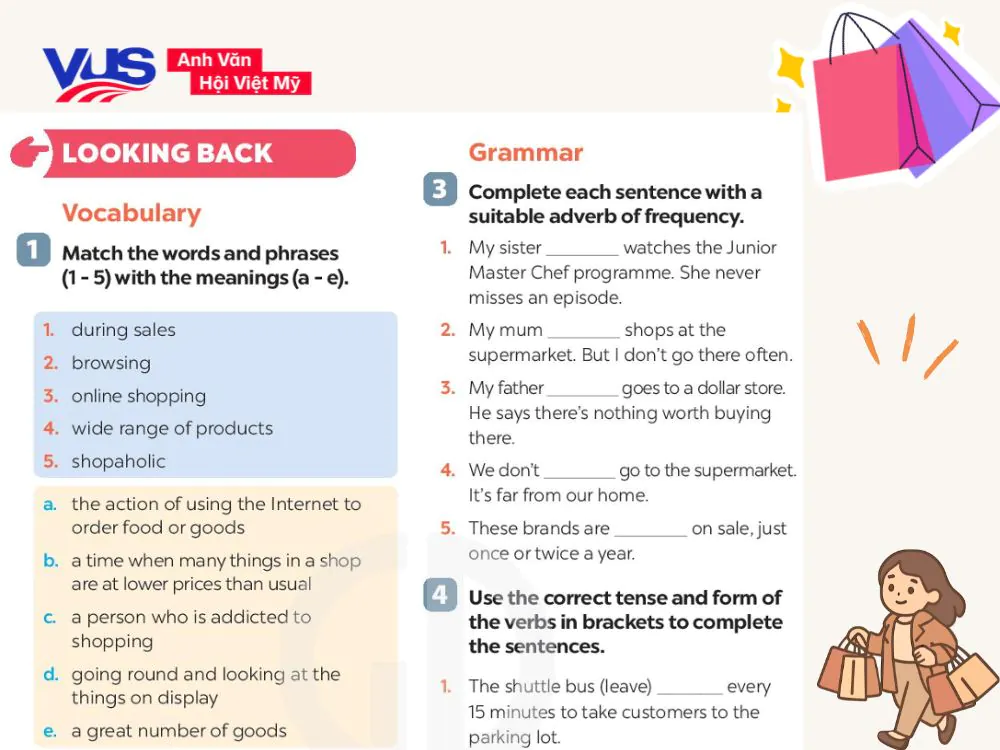 Soạn tiếng Anh 8 Unit 8 Looking Back