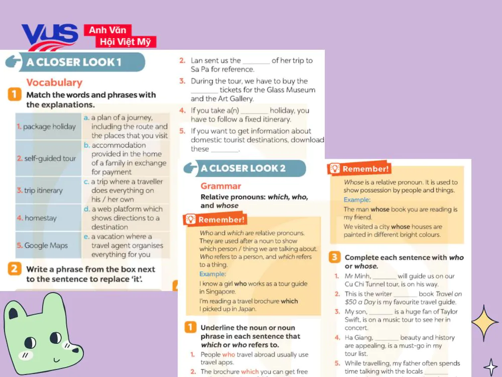 Soạn tiếng Anh 9 Global Success Unit 8 A Closer Look 1 & A Closer Look 2