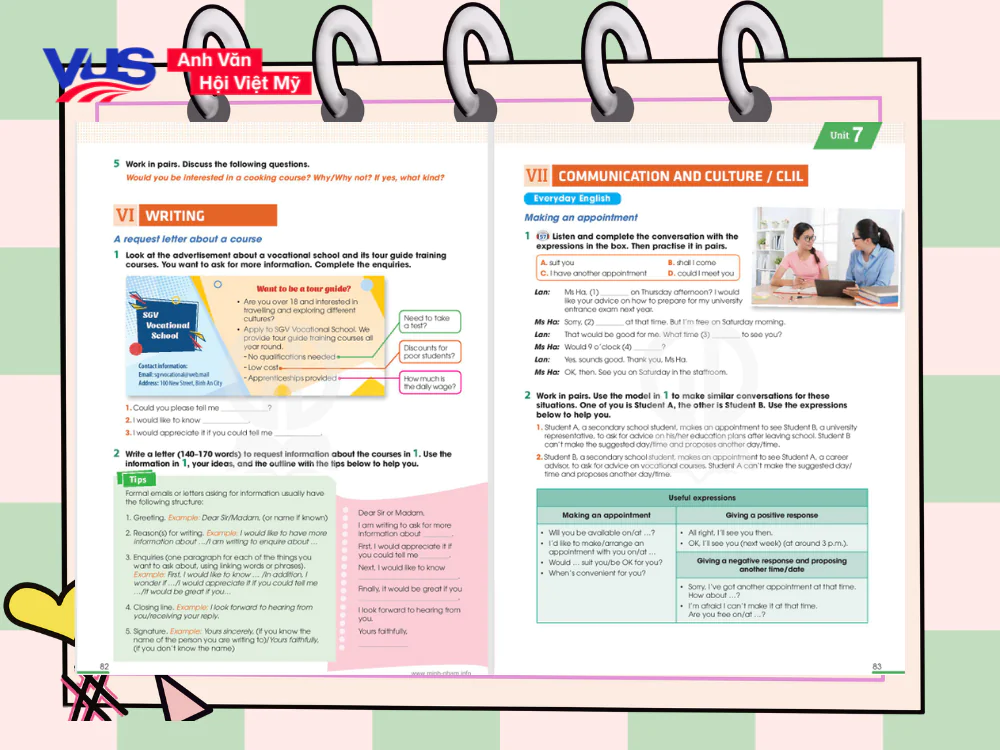 Tiếng Anh 11 Unit 7 Writing