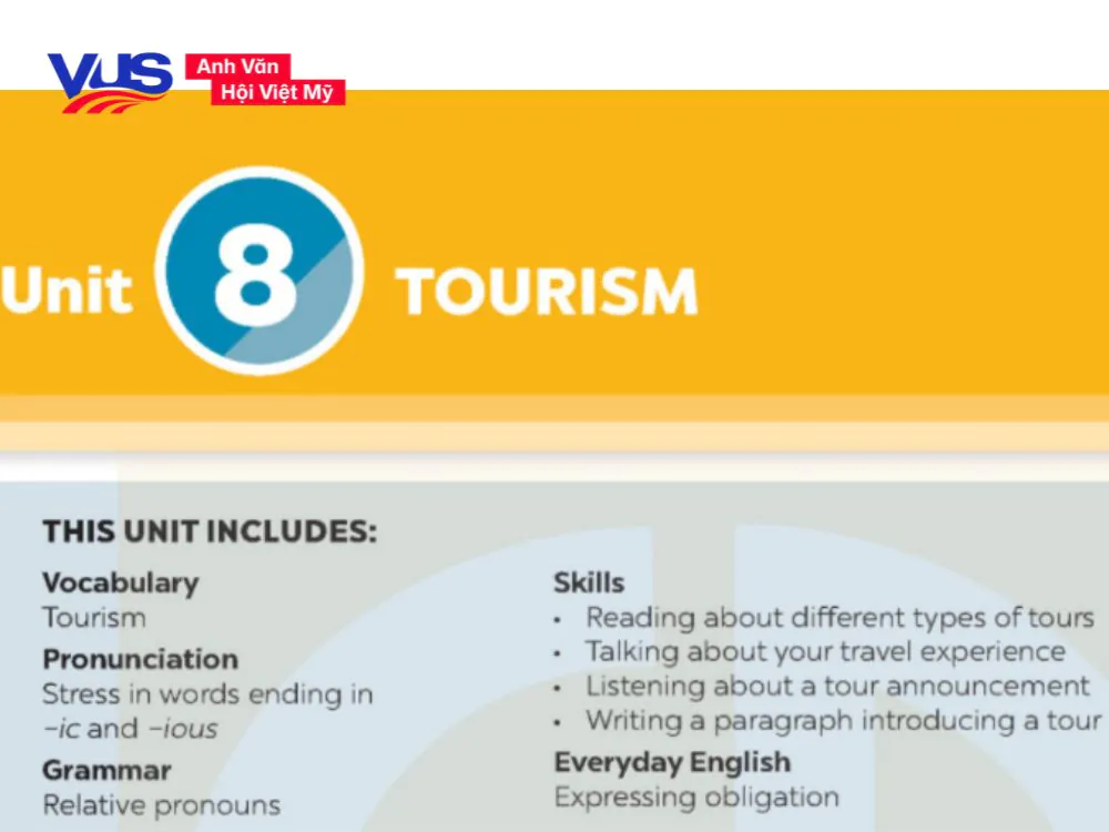 Tổng hợp từ vựng v&agrave; ngữ ph&aacute;p cốt l&otilde;i tiếng Anh 9 Unit 8 Tourism