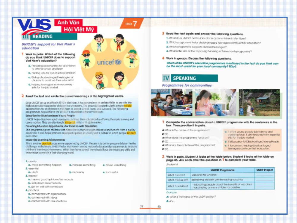 Unit 7 tiếng Anh 10: Reading & Speaking