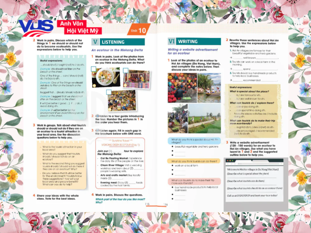 Giải tiếng Anh 10 Unit 10&nbsp;Listening &&nbsp;Writing