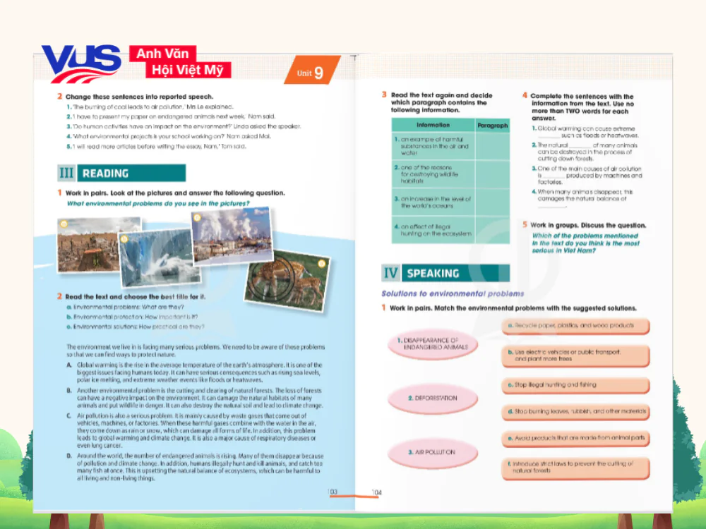 Tiếng Anh 10 Unit 9 Global Success Reading & Speaking