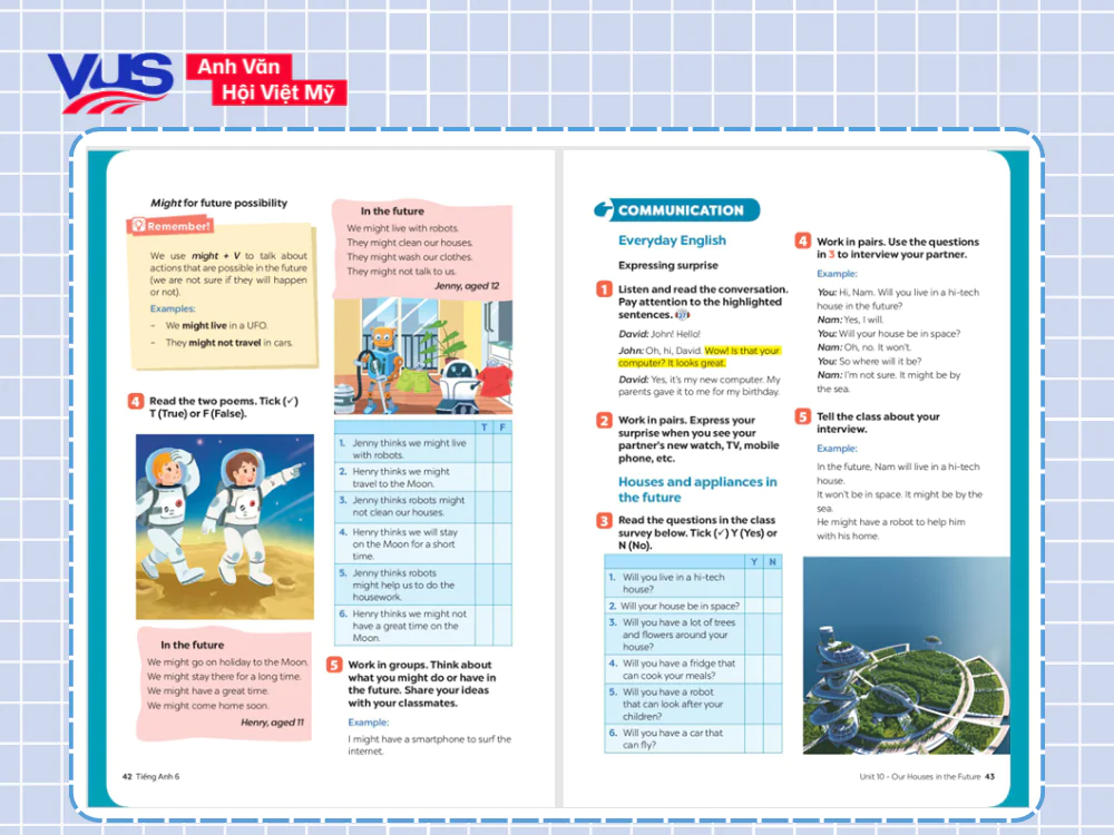 Tiếng Anh lớp 6 Unit 10 Communication