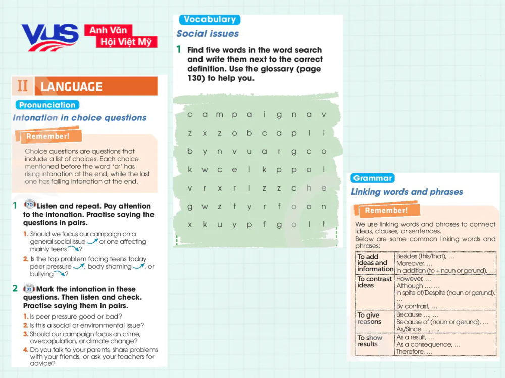 Unit 9 tiếng Anh 11 - phần Language