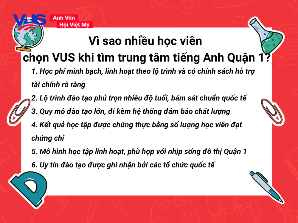 V&igrave; sao nhiều học vi&ecirc;n chọn VUS khi t&igrave;m trung t&acirc;m tiếng Anh Quận 1?
