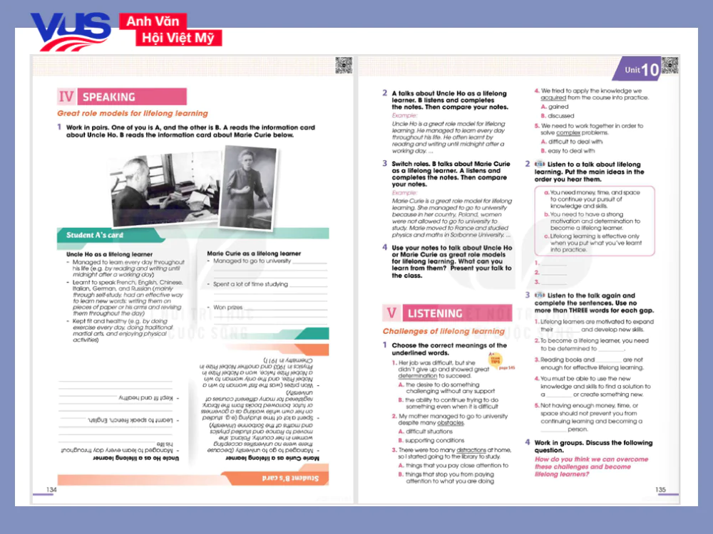 Tiếng Anh 12 Unit 10 Speaking, Listening