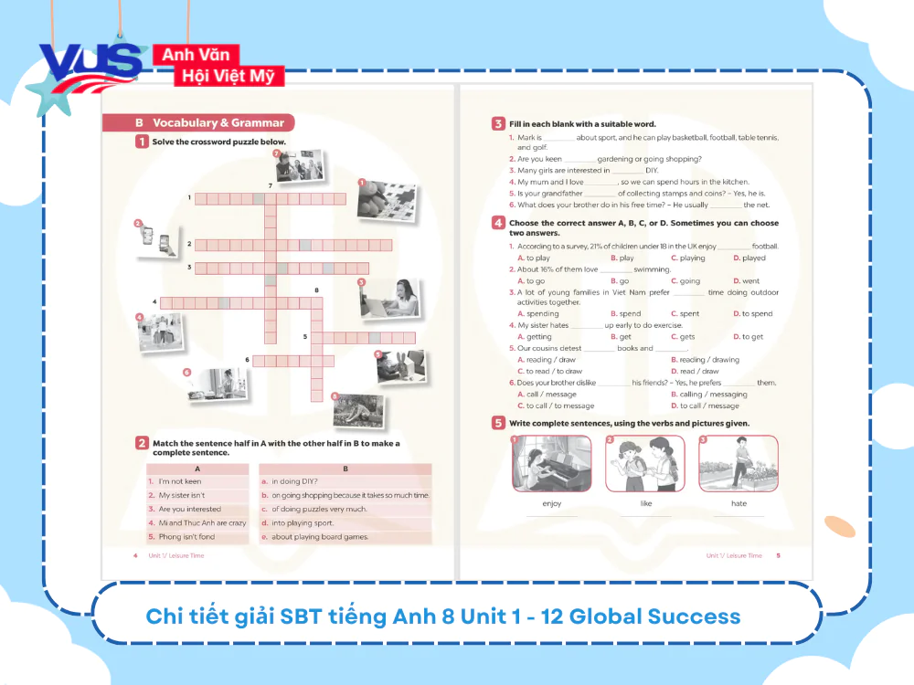 Chi tiết giải SBT tiếng Anh 8 Unit 1 - 12 Global Success chuẩn SGV