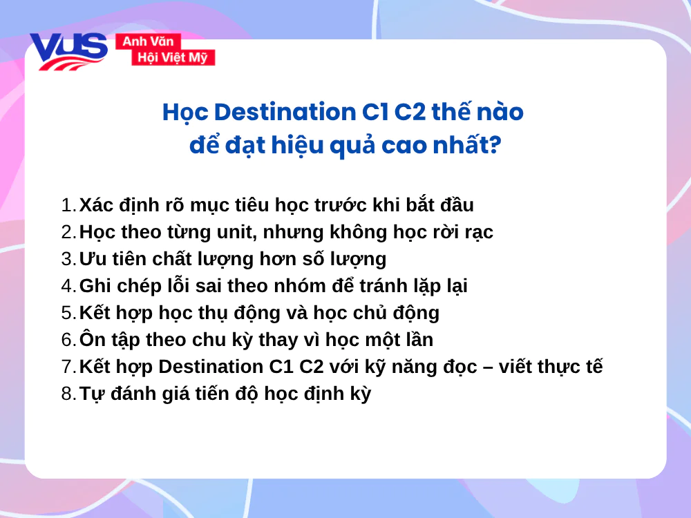 Học Destination C1 C2 thế n&agrave;o để đạt hiệu quả cao nhất?