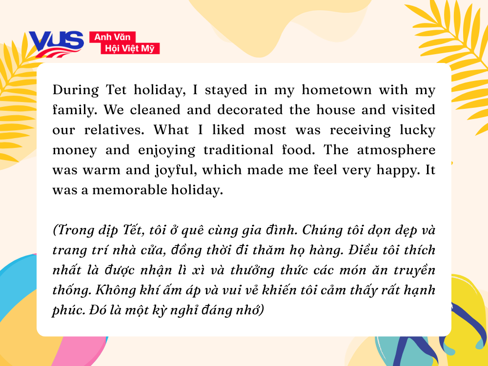 L&agrave;m sao để&nbsp;viết đoạn văn bằng tiếng Anh về kỳ nghỉ Tết?