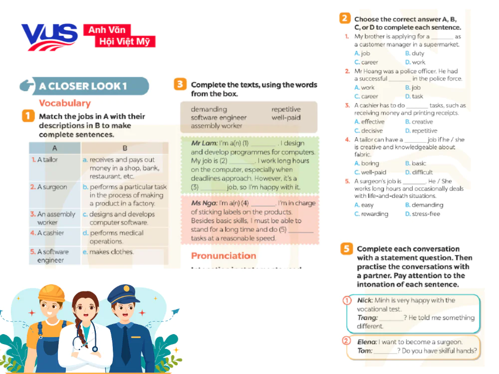 Soạn tiếng Anh 9 Unit 12 A Closer Look 1