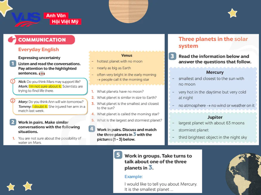 Soạn tiếng Anh 8 Unit 12 Communication