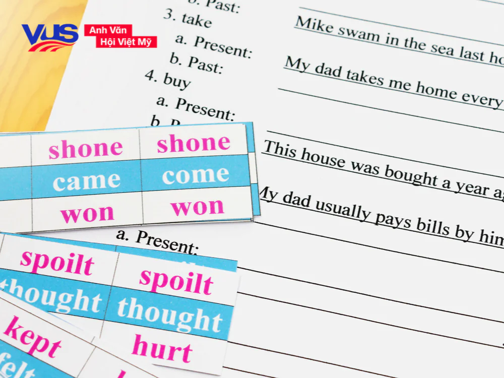 B&agrave;i tập động từ bất quy tắc