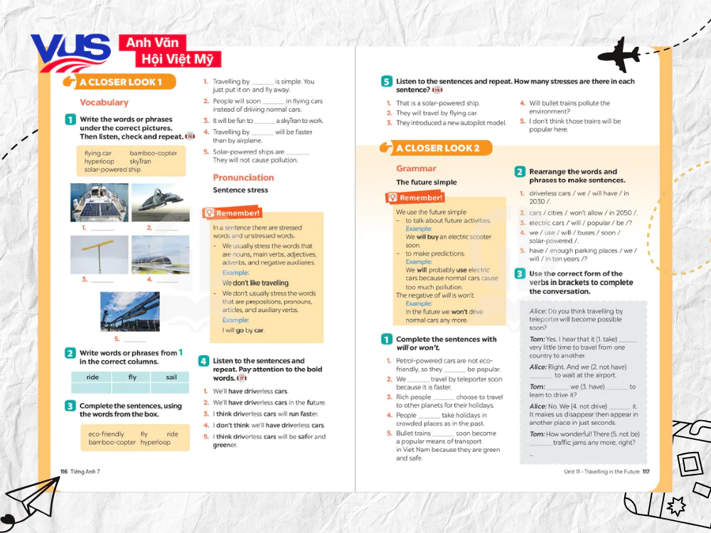 Tiếng Anh 7 Unit 11: Closer Look 1 & 2