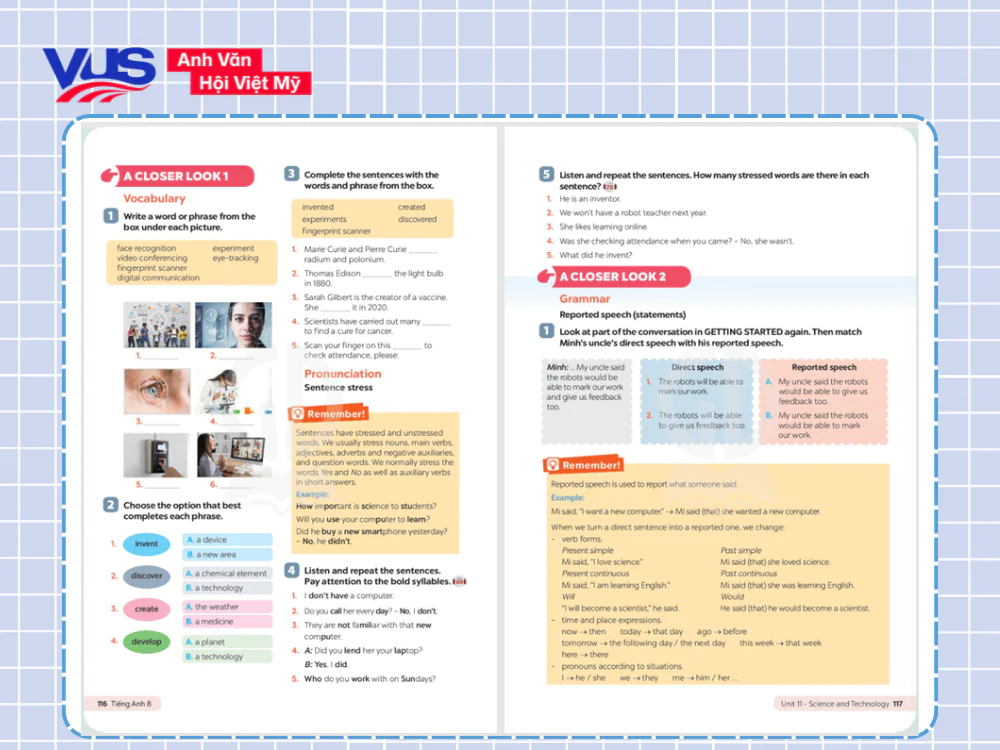 Tiếng Anh 8 Unit 11 A Closer Look 1, 2