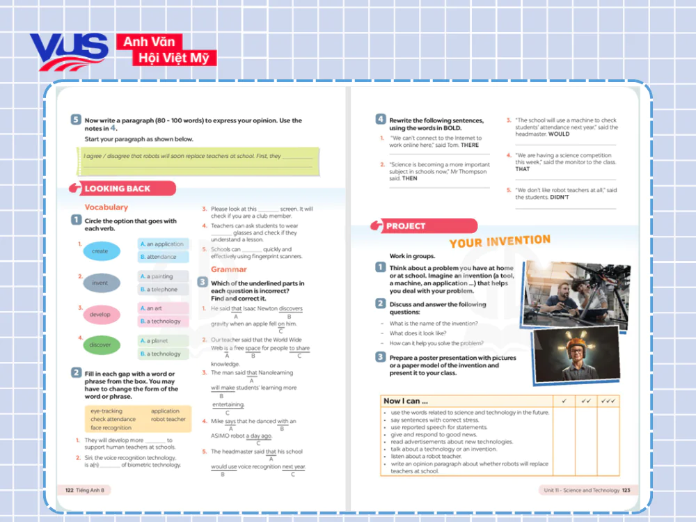 Tiếng Anh 8 Unit 11 Looking Back, Project
