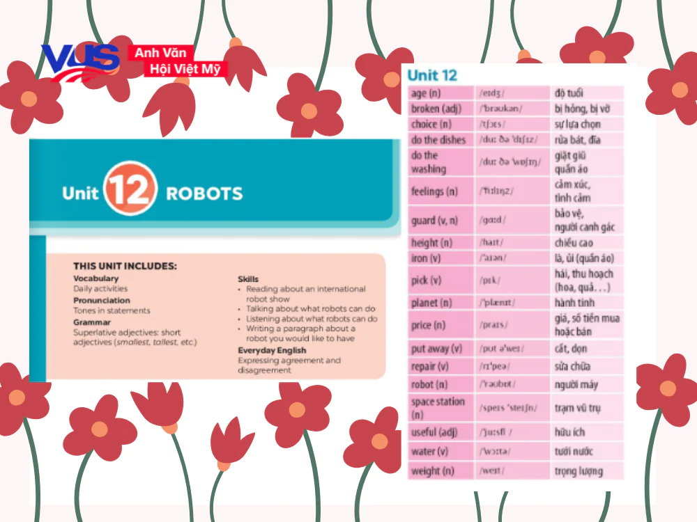 Tổng hợp từ vựng&nbsp;Unit 12 tiếng Anh 6 Global Success&nbsp;