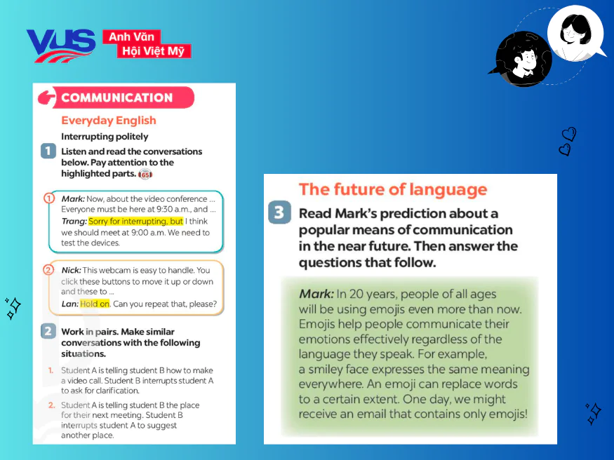 Trọn bộ giải tiếng Anh 8 Unit 10 Communication