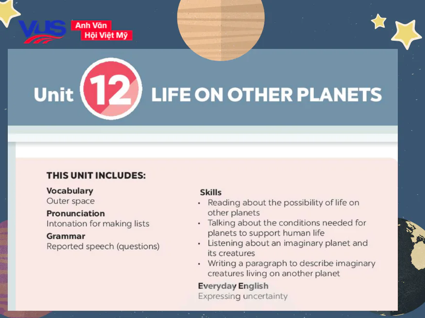 Từ vựng v&agrave; ngữ ph&aacute;p cốt l&otilde;i Unit 12 tiếng Anh lớp 8