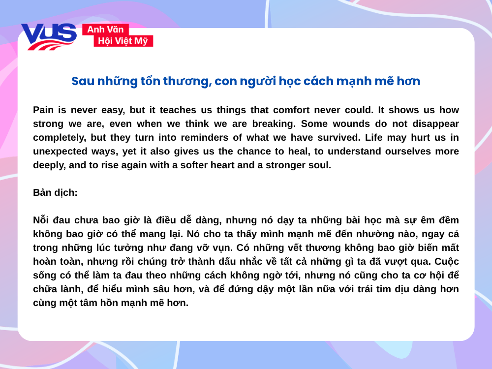 Những đoạn văn tiếng Anh hay về cuộc sống_Mẫu 3