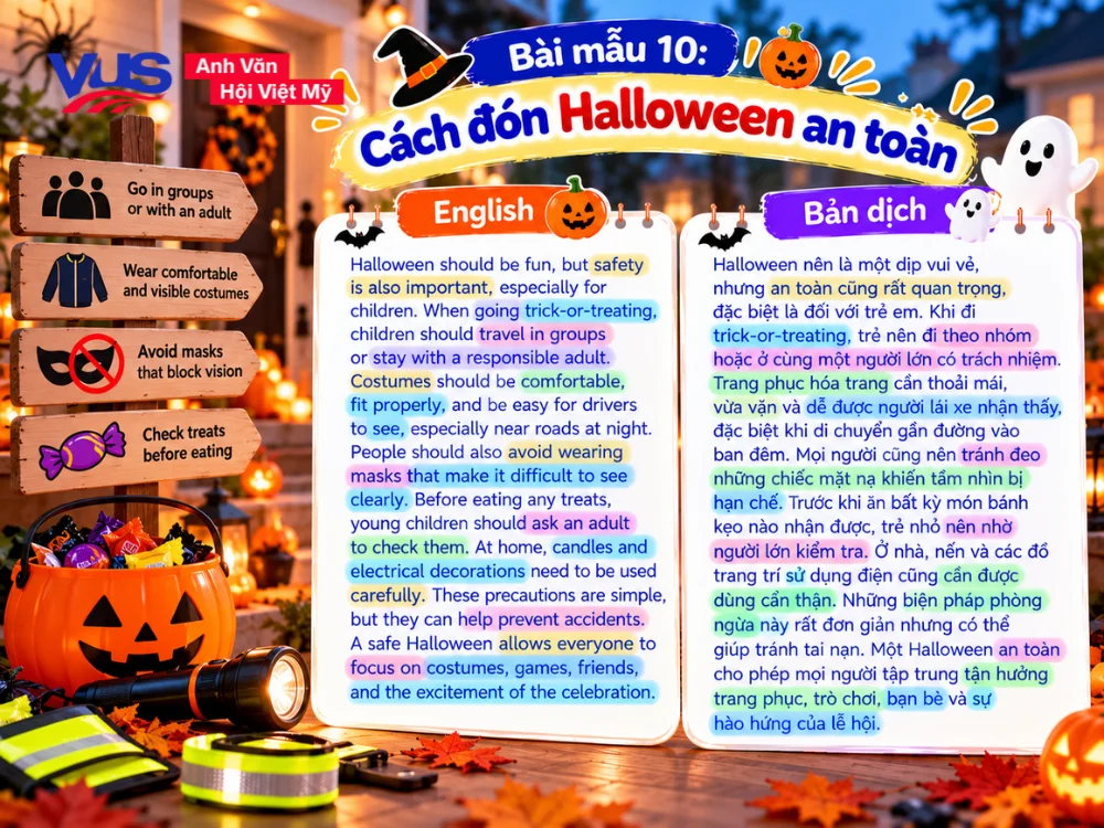 B&agrave;i viết về lễ hội Halloween bằng tiếng Anh ngắn gọn_B&agrave;i mẫu 10: C&aacute;ch đ&oacute;n Halloween an to&agrave;n