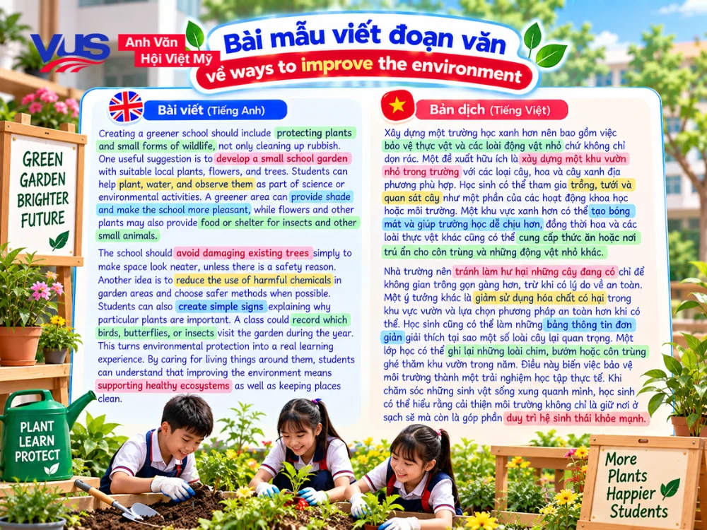 B&agrave;i mẫu 10: Creating a greener school garden