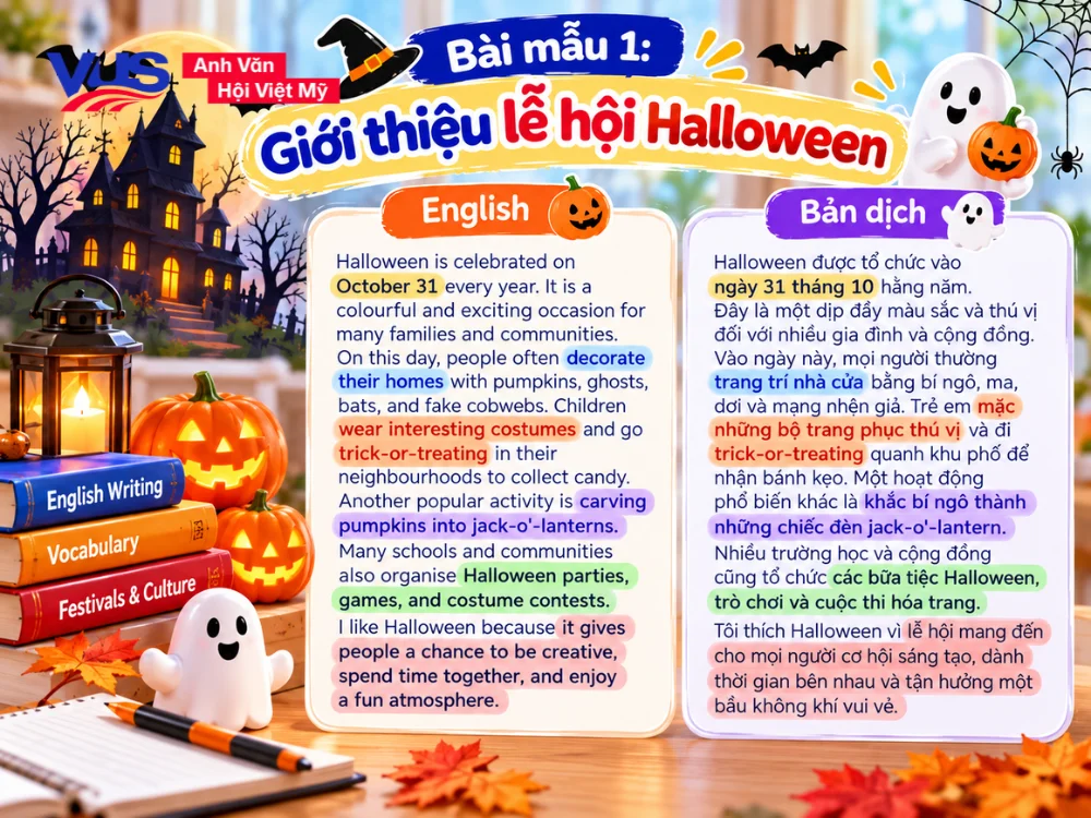 B&agrave;i viết về lễ hội Halloween bằng tiếng Anh ngắn gọn_B&agrave;i mẫu 1: Giới thiệu lễ hội Halloween