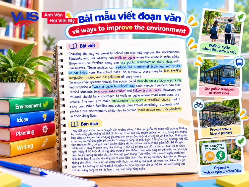 B&agrave;i mẫu 4: Greener ways to travel to school