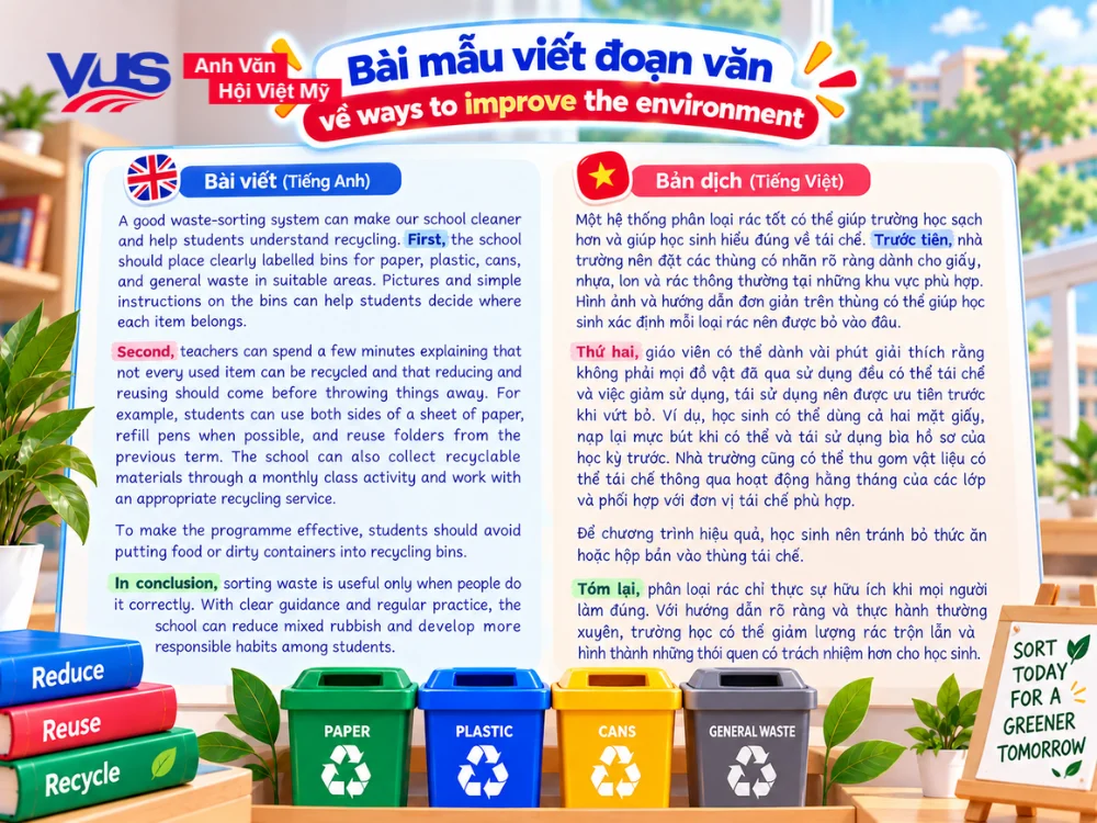 B&agrave;i mẫu 5: Sorting and recycling waste correctly