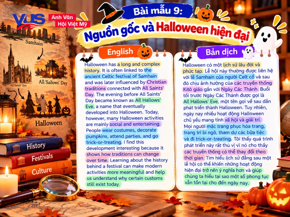 B&agrave;i viết về lễ hội Halloween bằng tiếng Anh ngắn gọn_B&agrave;i mẫu 9: Nguồn gốc v&agrave; Halloween hiện đại