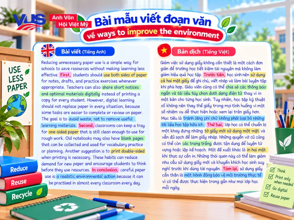 B&agrave;i mẫu 9: Reducing paper waste