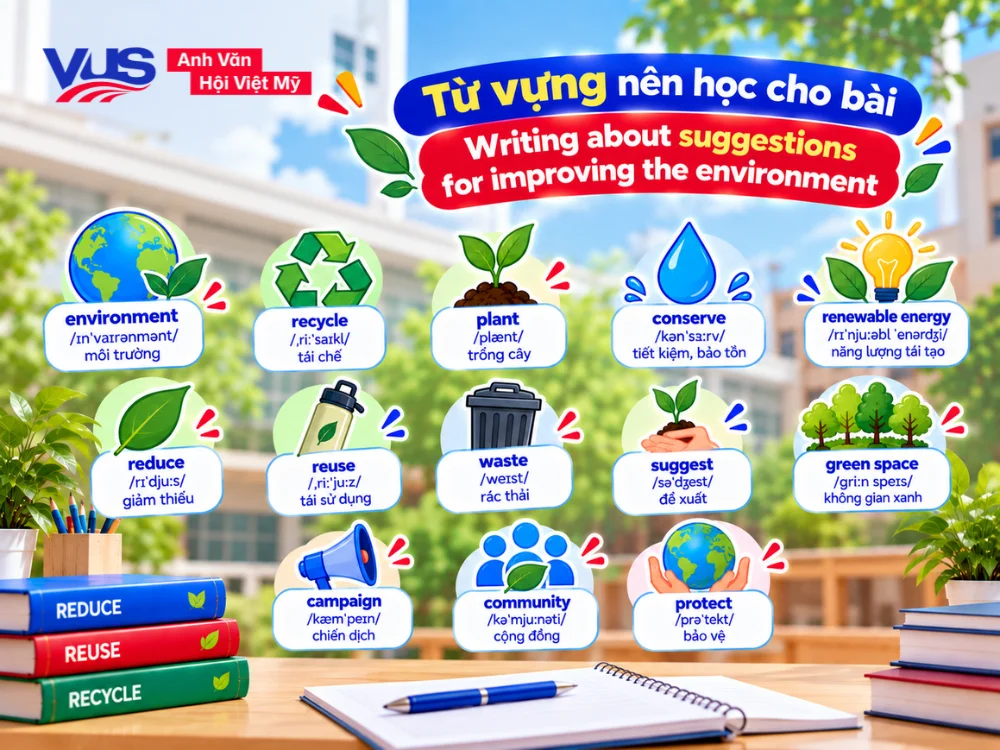 Bộ từ vựng trọng t&acirc;m chủ đề giải ph&aacute;p cải thiện m&ocirc;i trường