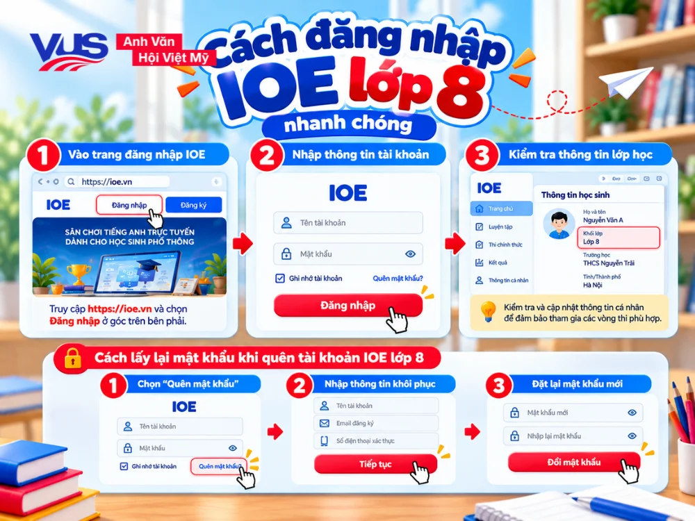 C&aacute;ch đăng nhập IOE lớp 8