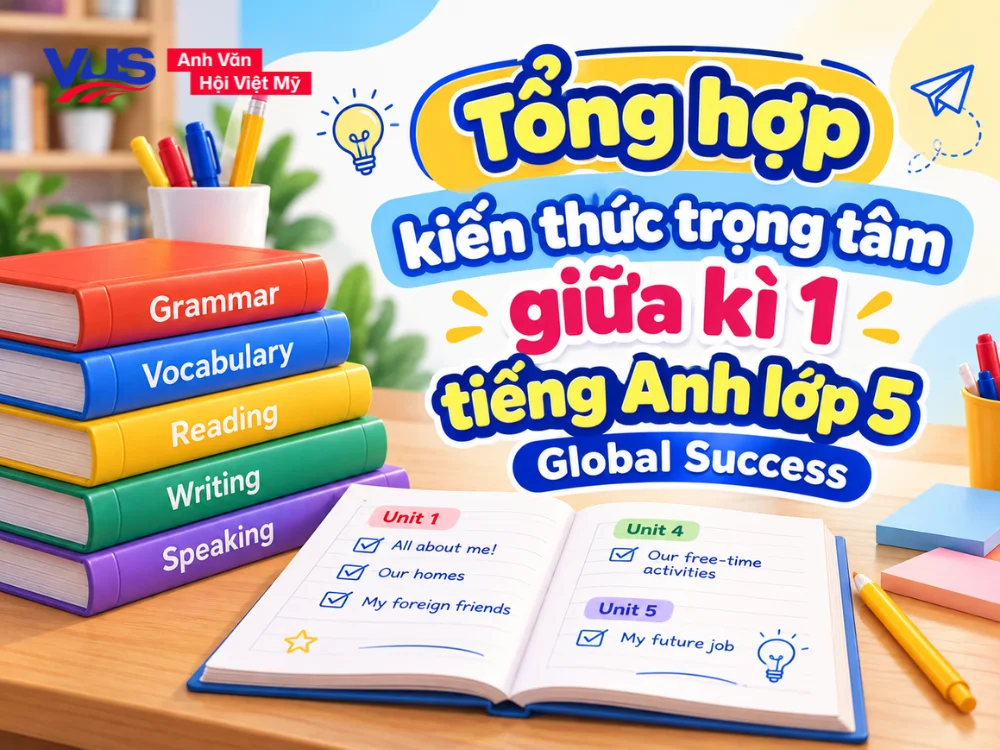&Ocirc;n kiến thức trọng t&acirc;m cho đề thi giữa k&igrave; 1 tiếng Anh lớp 5 Global Success